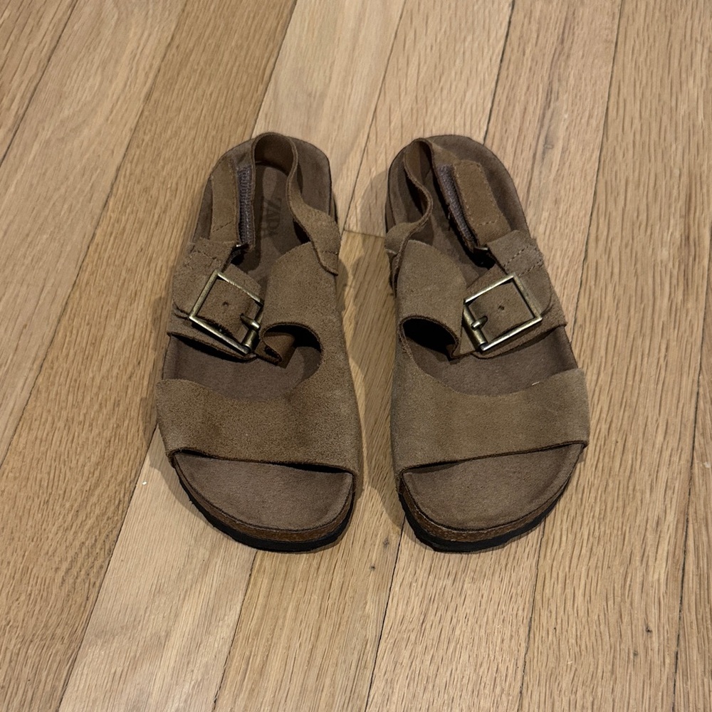 Zara kids Brown Suede Buckle Sandals - NEVER WORN!